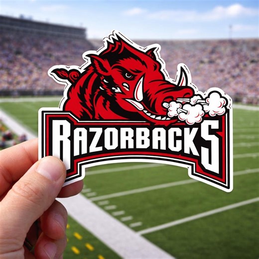Arkansas Razorbacks Sticker, University of Arkansas Vinyl Decal for Laptop, NCAA College Football Fan Gift, Razorback Logo Sports Sticker - Etsy