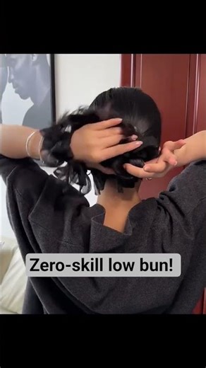 Zero-skill low bun! Cross-knot method, beginners can learn it in one go.