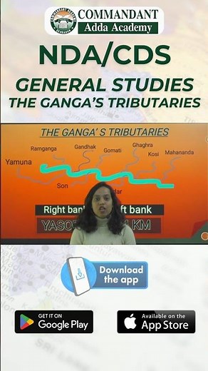 Ganga River Tributaries | NDA CDS GK | Indian Rivers Map & Facts #ganga #nda #cds #shorts