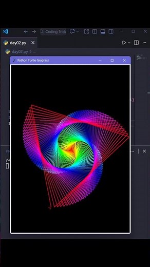 Day 02 – Python Turtle Rainbow Spiral Effect 🐍🌈