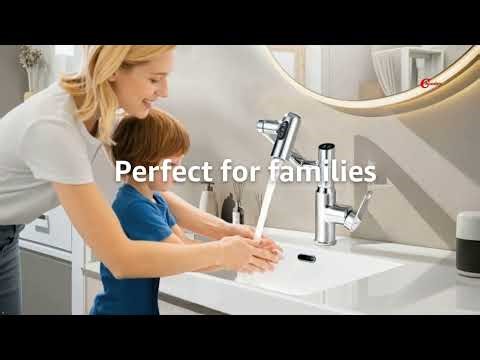 CHOMLEY Rotatable Bathroom Sink Faucet with Temperature Display in Celsius #kitchen#family#bathroom