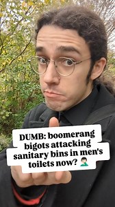 Bigotry is very very dumb. In what should be an object lesson in the stupidity of boomerang bigots - some very clever blokes decided to have a pop in the Worcester News comment section, attacking sanitary bins for men. Not recognising the fact these bins are for THEM, not just the trans people they love to hate. 🏳️‍⚧️ See, it turns out, incontinence is a very widespread problem. Lots of men need to wear sanitary pads, and could really do with a discreet place to change and dispose of them. 🚽 P