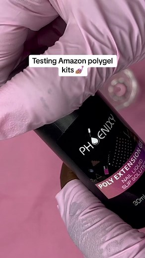 Testing Amazon polygel yet again 😅 Full video on my YT channel! Search “Cstutorialz” 💅🏽❤️ #polygel #amazonnailfinds #vdaynails #fyp