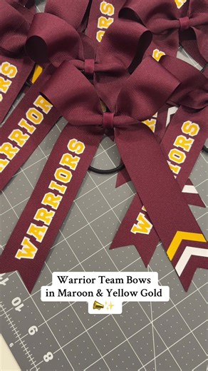 Love this classic color combo! Maroon ribbon with yellow gold & white vinyl. Lets go warriors! #warriors #bows #cheer #cheerbows #cheercoach #gameday #fnl