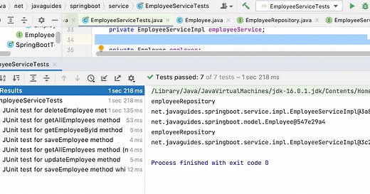 Spring Boot Unit Testing Service Layer using JUnit and Mockito
