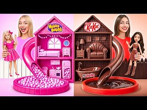 We Build Amazing Doll House | Bubble Gum vs Chocolate Challenge by Multi DO Smile