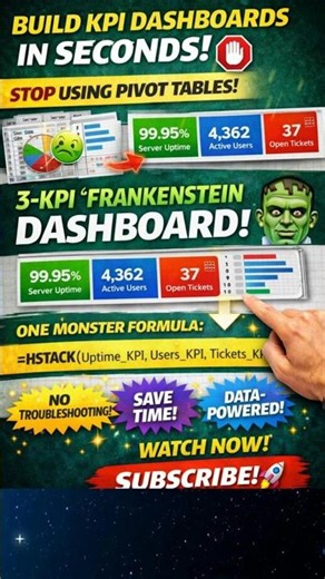 Need a Quick Excel Dashboard! HSTACK Builds All Into One Screen! 🧟‍♂️