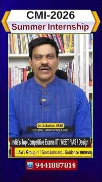 full video link https://youtu.be/oB4yIJioChECMI-2026 Summer Internship | DR .A. SATISH