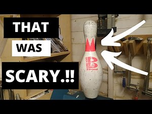 Look what happend when i tried to turn this bowling pin/woodturning