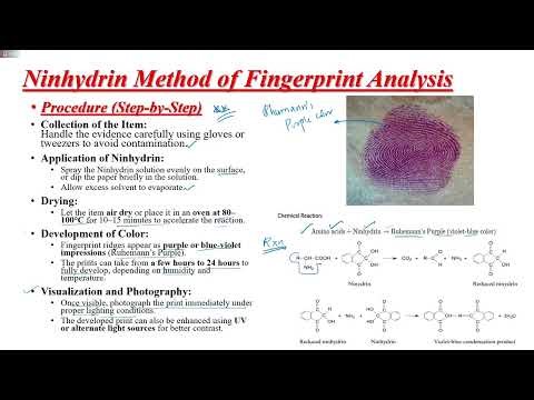 L23: Ninhydrin Method for Finger Print detection | Food and Drug Chemistry