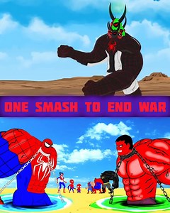 69K views · 978 reactions | One Smash To End War | Superheroes War | Battle For Superheroes #smash #animation #hulk #spiderman | Toons Forever | Facebook