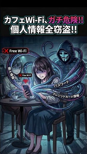 カフェの無料ワイファイにそのまま繋ぐのガチで危険
