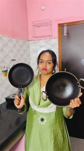 Vizag pilla 🫶🏻 on Instagram: "Naaa kitchen lo intha manchi change ,, na family health kosam ,, Mari…. Meee family health kosam choose ,, @theindusvalley #kitchen #kadai #cooking #pan #ss #vizagpillasha"