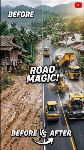 Extreme Road Renovation Timelapse | Asphalt to Perfect Highway Transformation 🚧🔥#shorts