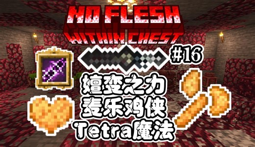 No Flesh Within Chest 脆骨症 #16：嬗变台？创造台！重启麦乐鸡计划！Tetra魔法伤害再提升！【我的世界实况】