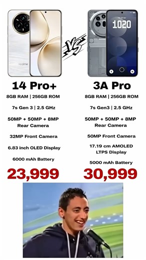 Realme 14 pro plus vs nothing phone 3a pro || which phone is best ? #realmegtseries #realmetechlife