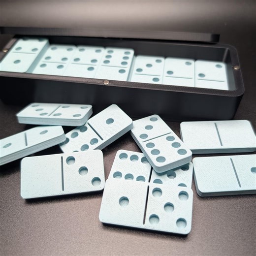 3D Printed Dominoes Set With Magnetic Storage Case - Travel Game - Etsy