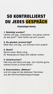 🎭 Das sind die Tricks, die Manipulatoren hassen ⬇️ 🎯 Wenn du lernst, ruhig zu bleiben, während andere laut werden – hast du gewonnen. Nicht durch Machtspiele, sondern durch Psychologie. Viele Menschen glauben, Kontrolle bedeutet, das letzte Wort zu haben. In Wahrheit bedeutet sie: deine Emotionen im Griff zu haben, während andere die Fassung verlieren. Und genau das lernst du in meinem kostenlosen Live-Training “Sprich Klartext” Ich zeige dir dort, ✔️wie du Manipulation sofort erkennst, ✔️ wie