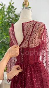 2.1M views · 16K reactions | Making a corset long sleeves burgundy evening gown formal dress #dress #gown #fashion #weddingguestdress #wedding #hautecouture #prom2025 #sewing #creative #EveningWear #formalwear #formaldress #weddingguestdress | Miss Jophiel | Facebook