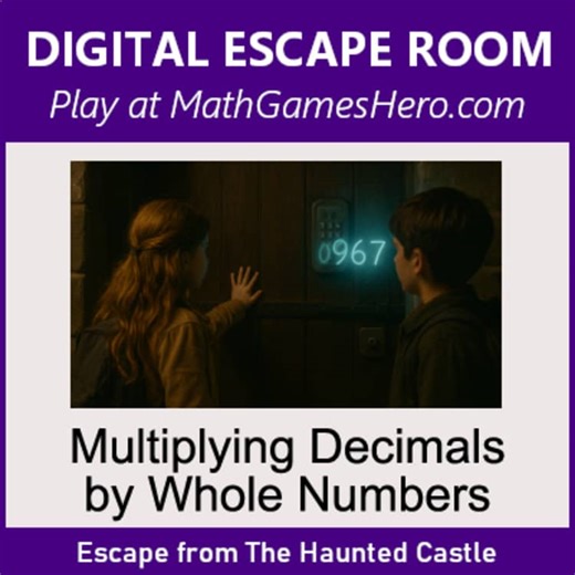 Multiplying Decimals by Whole Numbers | Digital Math Escape Room Game