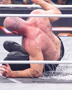 You can see the SHARDS OF GLASS stuck in Moxley's back! 🤯 | All Elite Wrestling