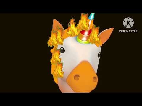 Animoji unicorn amgry fire