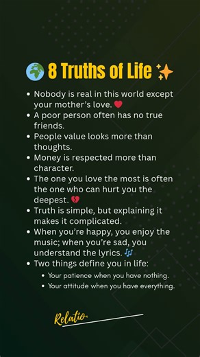 29K views · 131 reactions | “Life teaches us lessons that books never can. Which truth hit you the hardest?  #LifeLessons” | Relation & Love Fact | Facebook