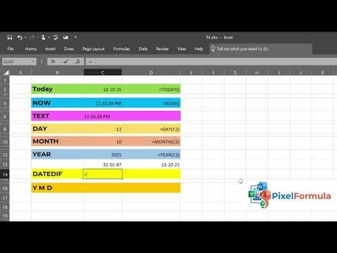 T04 | Date & Time Functions | #TODAY, #NOW, #DATEDIF, #TEXT Explained | #ExcelTutorial