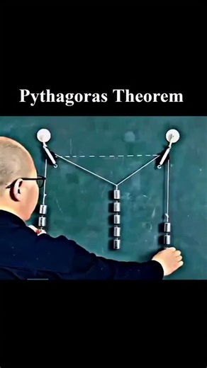 The Quantum Brief on Instagram: "The Most Satisfying Pythagorean Theorem Demo Ever! No formulas. No chalk dust. Just tiles, triangles, and truth. 🧠✨ 🎥 A teacher walks in holding a right-angled triangle made of cardboard. Each side has a square platform attached — labeled a, b, and c (the hypotenuse). 🎙️ He says: “Today, I won’t just tell you the Pythagorean Theorem… I’ll show it to you.” — 🔹 Step 1: Fill the Smaller Squares 🟦 Square A (side a): 9 tiles 🟨 Square B (side b): 16 tiles 🧮 9 + 
