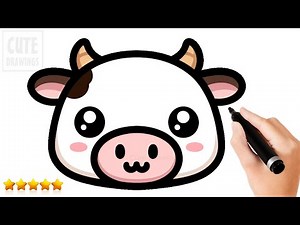 How To Draw A Cow Face (Easy and Cute)
