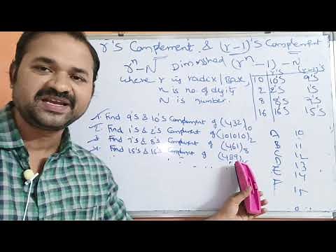 r's and (r-1)'s complement | 1's | 2's | 9's | 10's | 7's | 8's | 15's | 16's | DLD | CO | STLD |DE