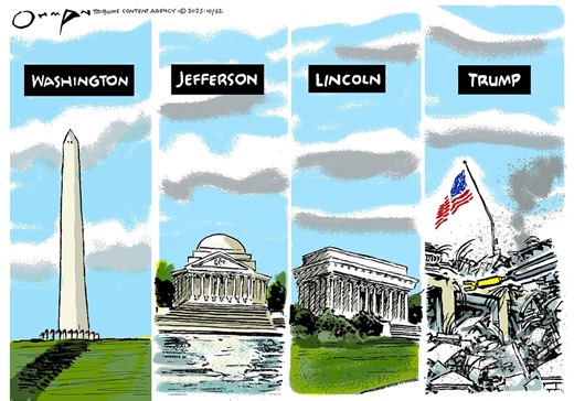 Editorial cartoons for Oct. 26, 2025: White House demolition, 'No Kings' response
