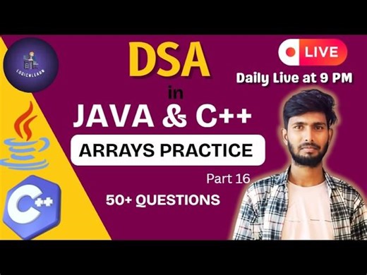 Day 25 | Arrays Part 16 – Solving LogicNLearn DSA Sheet | Live DSA in C++ Java by LogicnLearn | LogicNLearn .