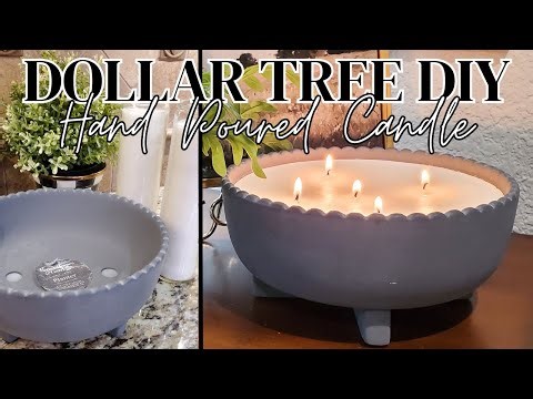 EASY DOLLAR TREE DIY – HAND POURED CANDLE | MELT & POUR - Budget Friendly Scented 5 Wick Candles