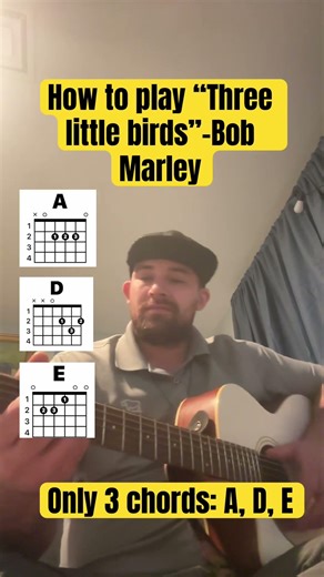 Easy guitar song “Three little birds”-Bob Marley #fypシ゚viral #guitar #tutorial #musician #bobmarley