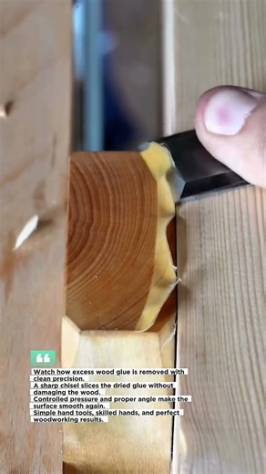 Perfect Glue Removal with Wood Chisel #woodworking #carpentry #shorts