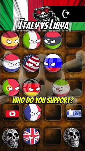 Italy vs Libya, who do you support? #countryballs