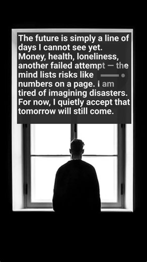 Calm factual thought about future fear and quiet acceptance