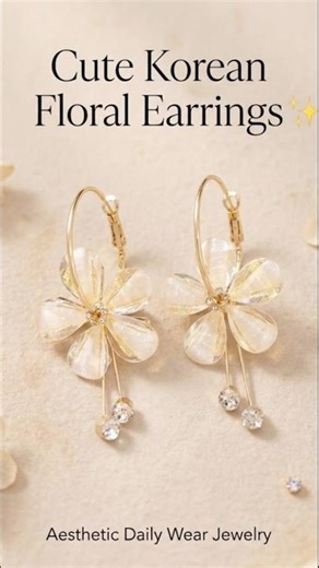 Korean Style Floral Earrings 💕 Cute & Trendy Designs 2026 #shorts