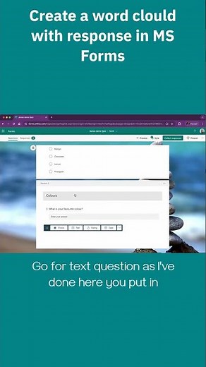 Create a word cloud with response from a MS Forms