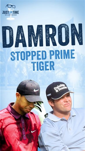 The scariest part of playing Tiger wasn’t seeing him on the leaderboard. It was hearing the roars start somewhere behind you and knowing exactly what that meant. Everyone knew how this story usually ended. Robert Damron just happened to be standing in the one chapter where it didn’t. Not by outplaying Tiger head to head, but by holding steady long enough for history to blink first. 🎙️The full episode with Robert Damron drops tomorrow! #TheJustInTimePodcast #TigerWoodsEffect #GolfHistory #PGATou