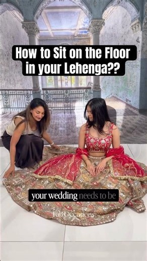 How to Sit on the Floor in your Wedding Lehenga | Bride Tutorials | Etiquettes | Bridal Lehenga #fyp