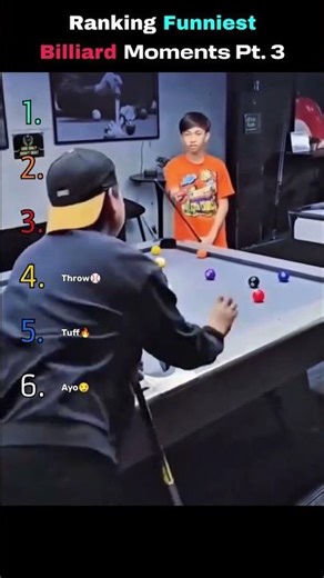 RANKING FUNNIEST BILLIARD MOMENTS PT. 3😂 #shorts #funny #fails #billiards