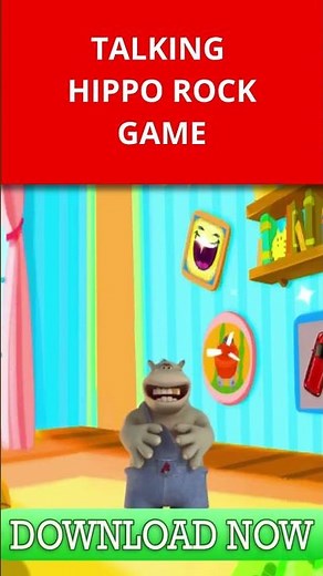 Talking Hippo Rock Game Fun 👍 Big Fun Gameplay 👍 #Shorts