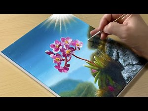 Beautiful Flower Acrylic Painting / STEP by STEP