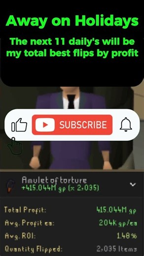 415M Profit From 2,035 Amulets of Torture! 💰 #shorts #osrs #flipping