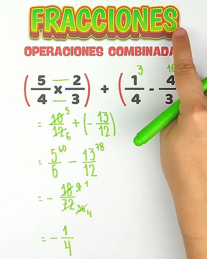 Operaciones combinadas con fracciones: practica y resuelve