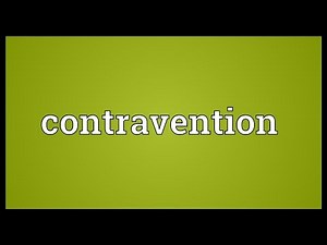 Contravention Meaning
