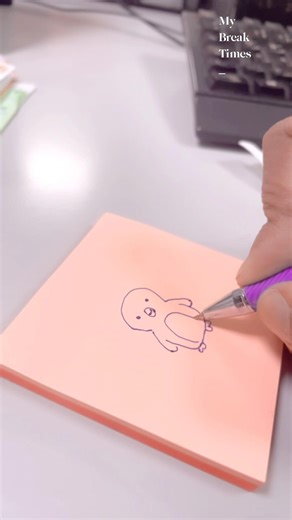 Sticky notes drawing- penguin 🐧 #art #drawing #miniart #easydrawing