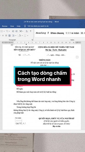 Cách tạo dòng chấm trong Word nhanh chóng và chuyên nghiệp